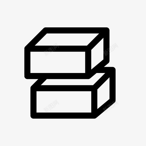 积木砖块建筑图标svg_新图网 https://ixintu.com 24px网格1px线条图标 堆叠 建筑 盒子堆栈 砖块 积木
