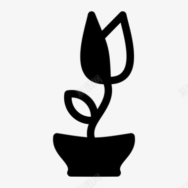 盆栽花瓶图标图标