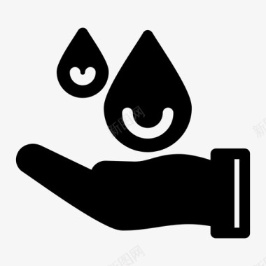 水滴手洗手图标图标