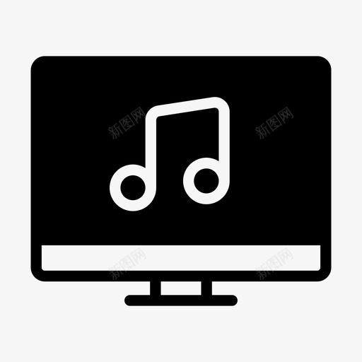 电脑音乐播放器声音图标svg_新图网 https://ixintu.com 声音 播放器 电脑音乐 网络收音机 音乐和声音