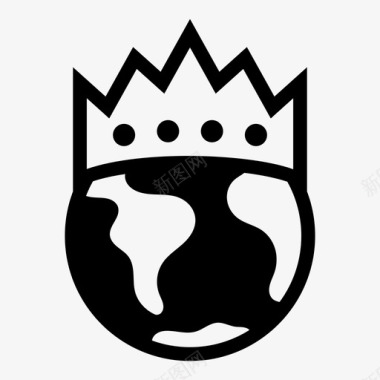 世界之王王冠大地图标图标