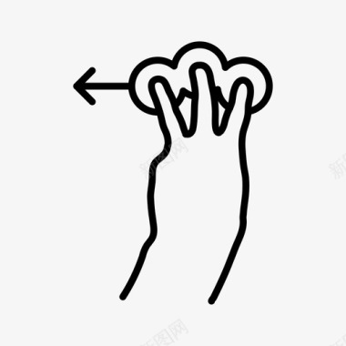 三指触摸滑梯手势互动图标图标