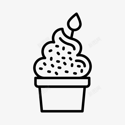 纸杯蛋糕生日庆祝图标svg_新图网 https://ixintu.com 庆祝 生日 纸杯蛋糕 聚会 食物