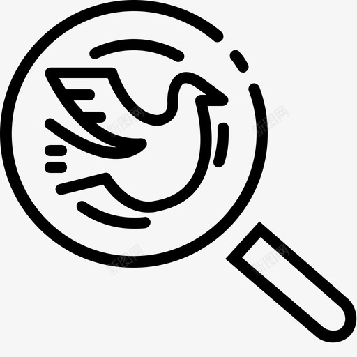 寻找和平鸟鸽子图标svg_新图网 https://ixintu.com 和平和人权 寻找和平 搜索 鸟 鸽子