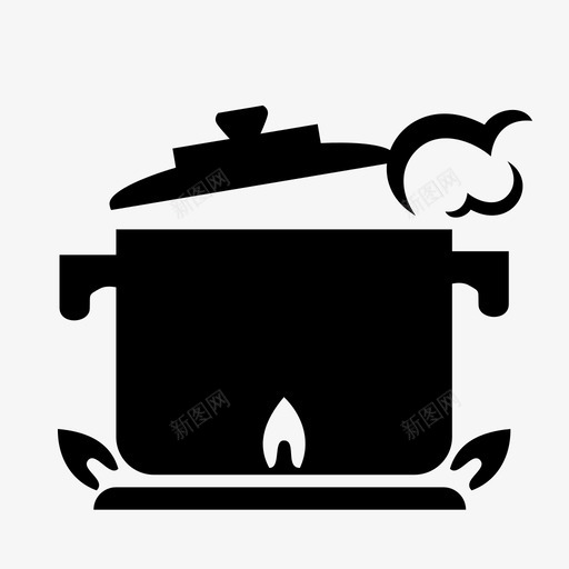 烹饪煮沸加热图标svg_新图网 https://ixintu.com 加热 烹饪 煮沸 锅