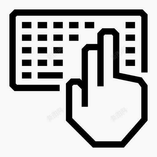 键盘手指手图标svg_新图网 https://ixintu.com 手 手指 电脑 类型 键盘