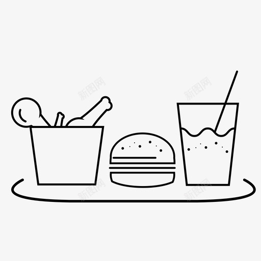 快餐盘汉堡可乐图标svg_新图网 https://ixintu.com 可乐 垃圾食品 快餐盘 汉堡