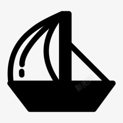 海船水墨画帆船海船图标高清图片