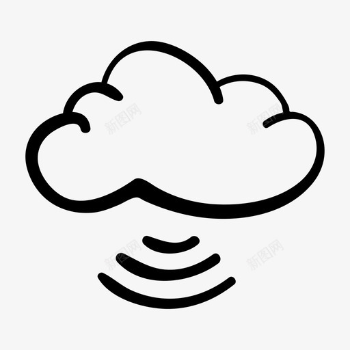 信号云icloud互联网图标svg_新图网 https://ixintu.com icloud wifi 互联网 信号云