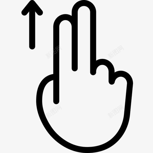 向上拖动手指手图标svg_新图网 https://ixintu.com 交互 向上拖动 手 手指 点击 触摸 触摸手势线