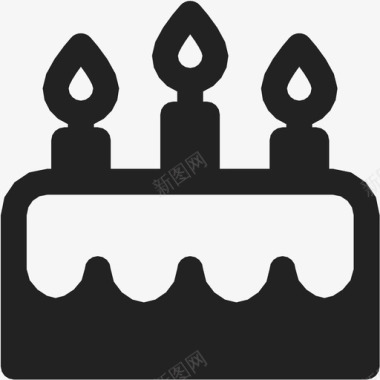 生日蛋糕蜡烛庆祝图标图标