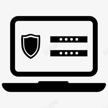 网上银行笔记本电脑受保护的数据图标图标