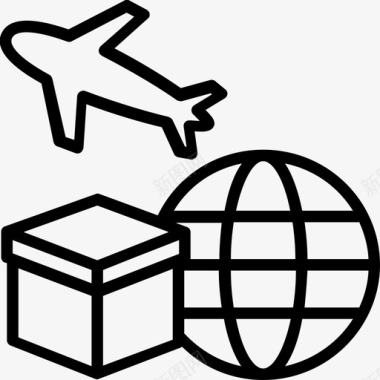 国际快递空运航空物流图标图标