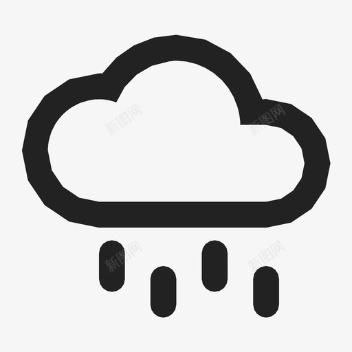 下雨多云天气图标svg_新图网 https://ixintu.com 下雨 多云 天气 潮湿