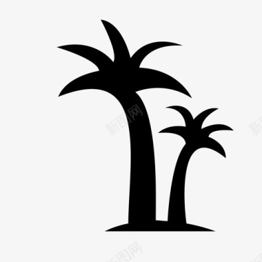 棕榈岛海滩假日图标图标