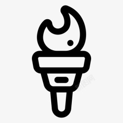 火炬轮廓火炬奥运打球图标高清图片