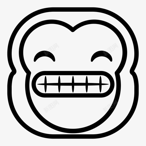 笑牙猴黑猩猩表情符号图标svg_新图网 https://ixintu.com 哈娜表情猴版 笑牙 笑牙猴 表情符号 黑猩猩