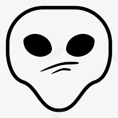 悲伤的外星人表情符号韩娜表情符号外星人版图标图标