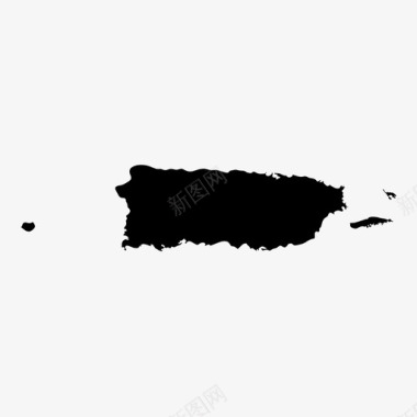 波多黎各加勒比海地图学图标图标