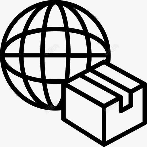 全球物流国际货运物流配送线图标svg_新图网 https://ixintu.com 全球物流 国际货运 物流配送线图标