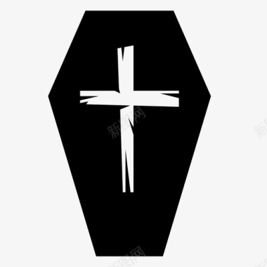 棺材十字架死亡图标图标