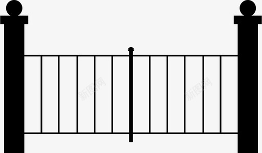 篱笆建筑物花园图标图标