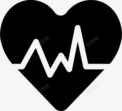 心跳健康医疗图标svg_新图网 https://ixintu.com 健康 医疗 医疗24像素固体 心跳