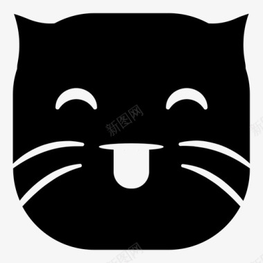舌头猫表情符号韩娜表情猫版图标图标