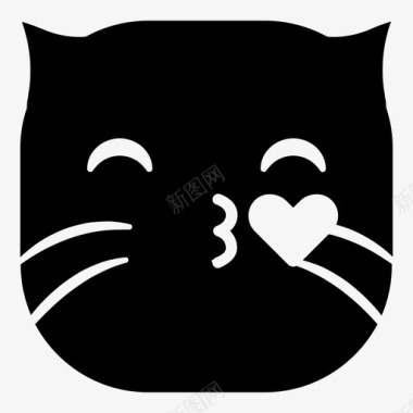 猫吻表情符号爱图标图标