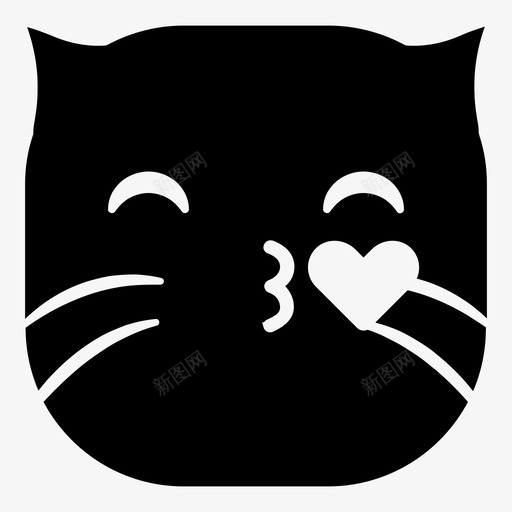 猫吻表情符号爱图标svg_新图网 https://ixintu.com 哈娜表情猫版 爱 猫吻 表情符号