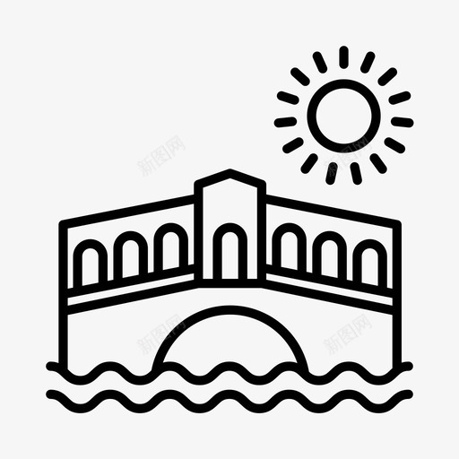 里亚尔托桥古代欧洲图标svg_新图网 https://ixintu.com 古代 威尼斯 意大利 欧洲 里亚尔托桥
