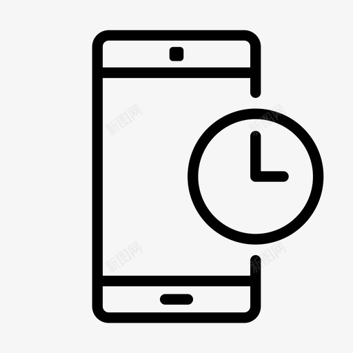 智能手机时间时钟用户界面图标svg_新图网 https://ixintu.com 时钟 智能手机时间 用户界面 移动用户界面 等待