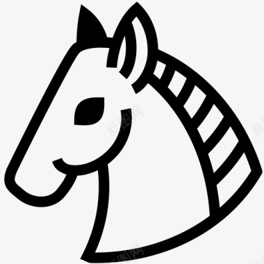 马动物马脸图标图标