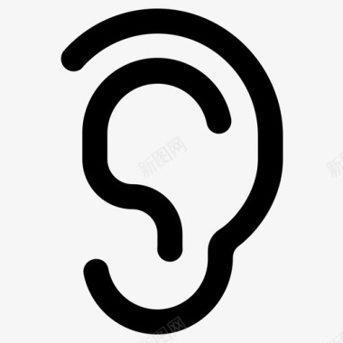 耳朵身体听觉图标图标
