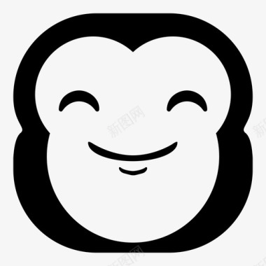 微笑猴子黑猩猩表情符号图标图标