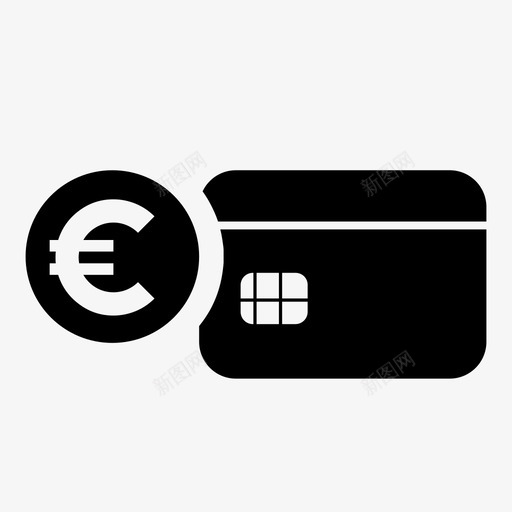 货币卡现金硬币图标svg_新图网 https://ixintu.com 信用卡 借记卡 欧元 现金 硬币 货币卡