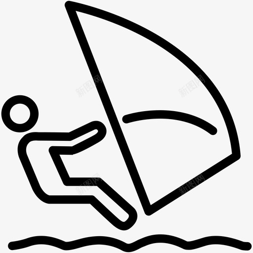 风帆冲浪海洋河流图标svg_新图网 https://ixintu.com 帆船 河流 海洋 船 运动3 风帆冲浪