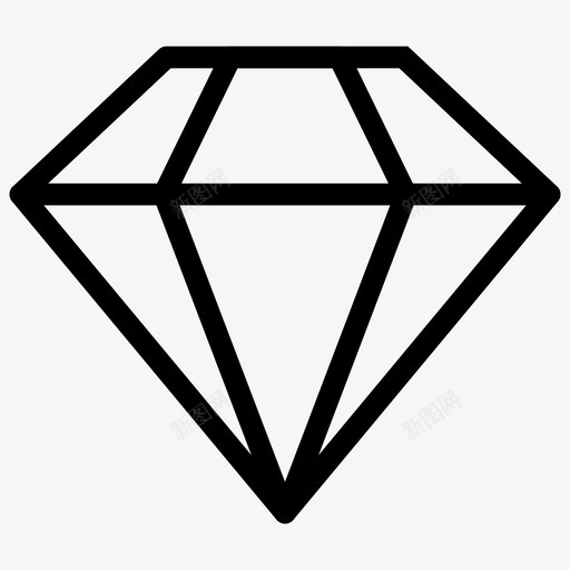 钻石商业金融图标svg_新图网 https://ixintu.com 商业 珠宝 质量 购物电子商务线图标 金融 钻石