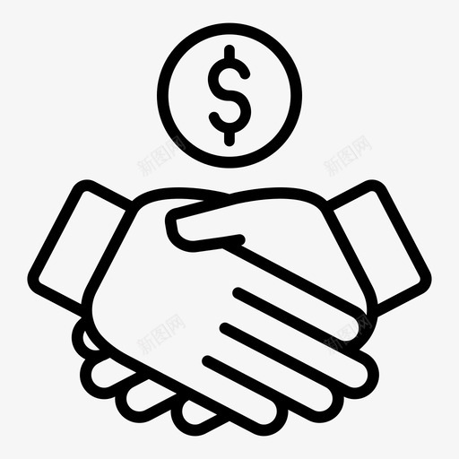 握手协议合同图标svg_新图网 https://ixintu.com 交易 协议 合伙关系 合同 握手 货币