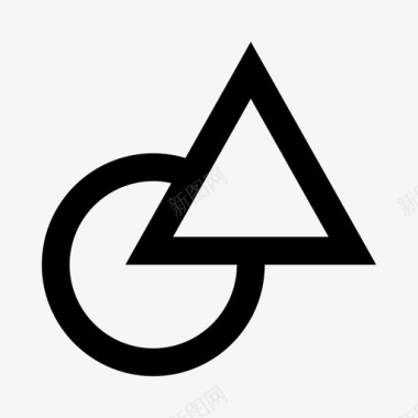圆和三角形几何形状图标图标