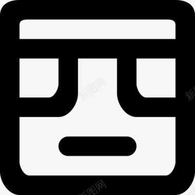 emoji_neutral_square_round_glasses [#447]图标