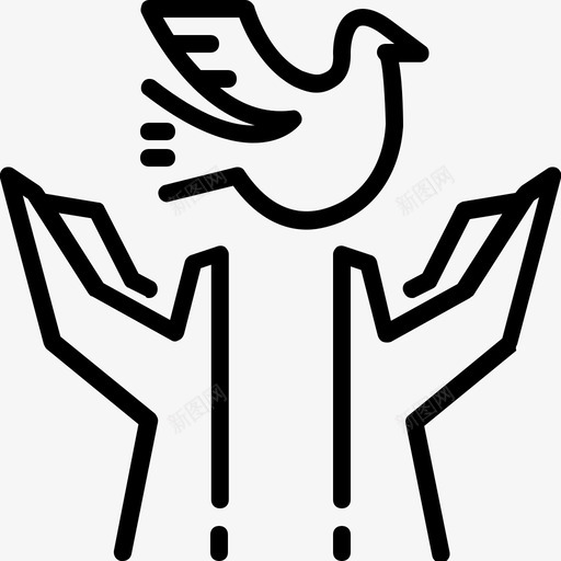与鸟携手和平鸽和平图标svg_新图网 https://ixintu.com 与鸟携手 和平 和平与人权 和平鸽 拯救
