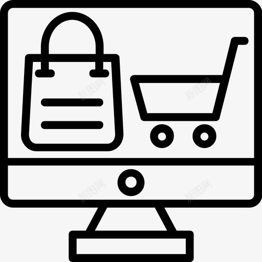 网上购物数码购物电子商务图标svg_新图网 https://ixintu.com 数码购物 物流配送线图标 电子商务 网上购物