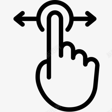 向左或向右拖动手指手图标图标