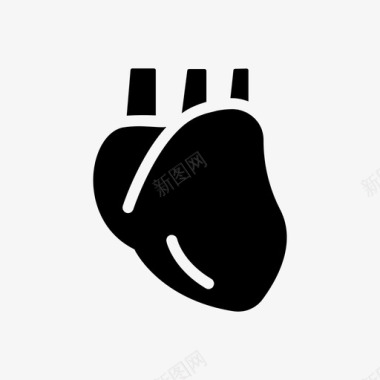 心脏解剖学血液图标图标