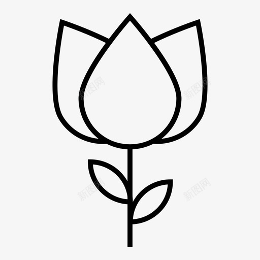 花卉商业成长图标svg_新图网 https://ixintu.com spa细线 商业 成长 玫瑰 美容 自然 花卉