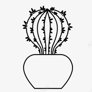 仙人掌室内植物盆栽植物图标图标