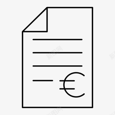 欧元文件协议签署文件图标图标