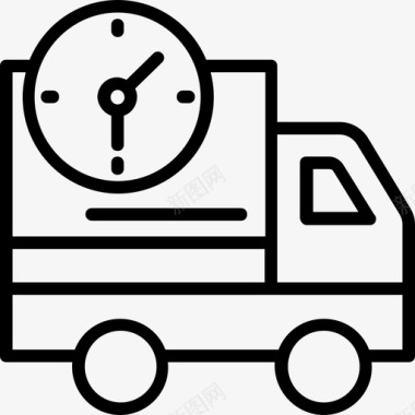 交货时间准时交货物流交货线图标图标