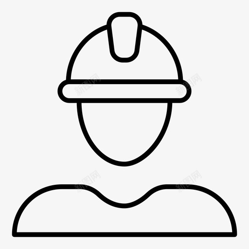 工程师建筑商企业图标svg_新图网 https://ixintu.com 企业 工人 工程师 建筑商 建筑细线图标 施工员
